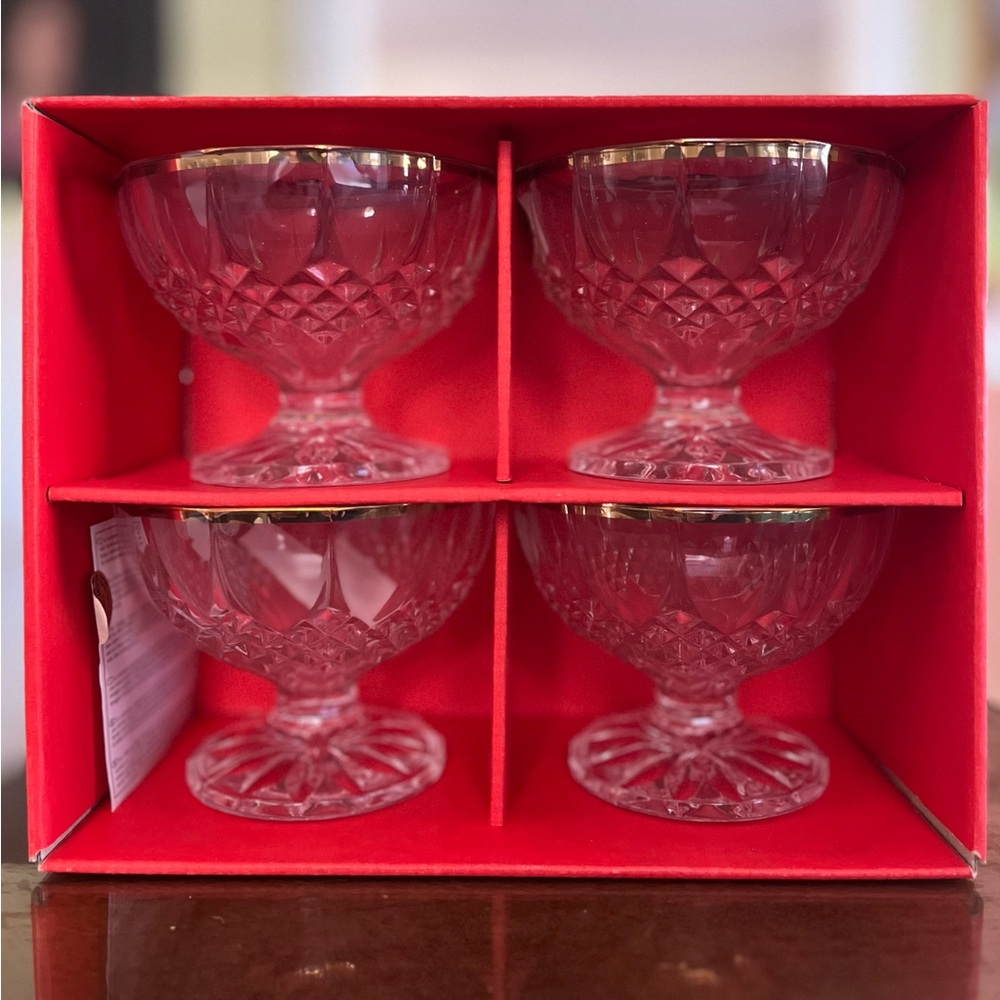 Longchamp Footed crystal desert bowls